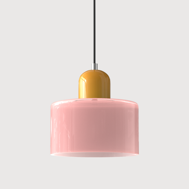 Bauhaus-style glass pendant light with adjustable cable