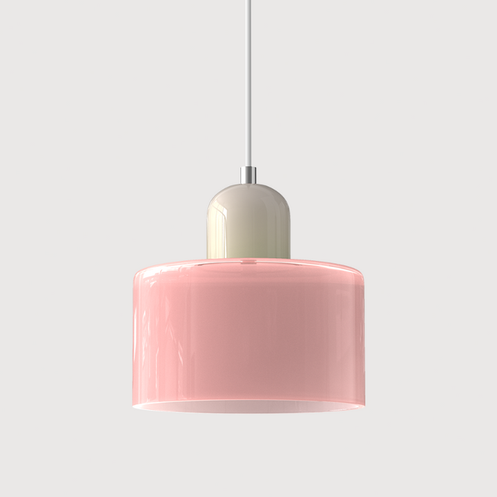 Bauhaus-style glass pendant light with adjustable cable