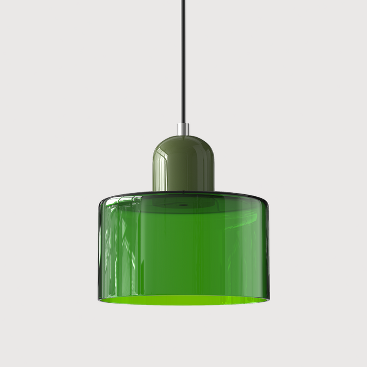 Bauhaus-style glass pendant light with adjustable cable