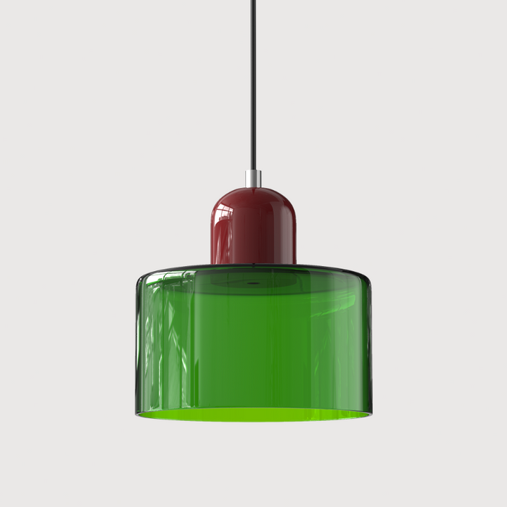 Bauhaus-style glass pendant light with adjustable cable