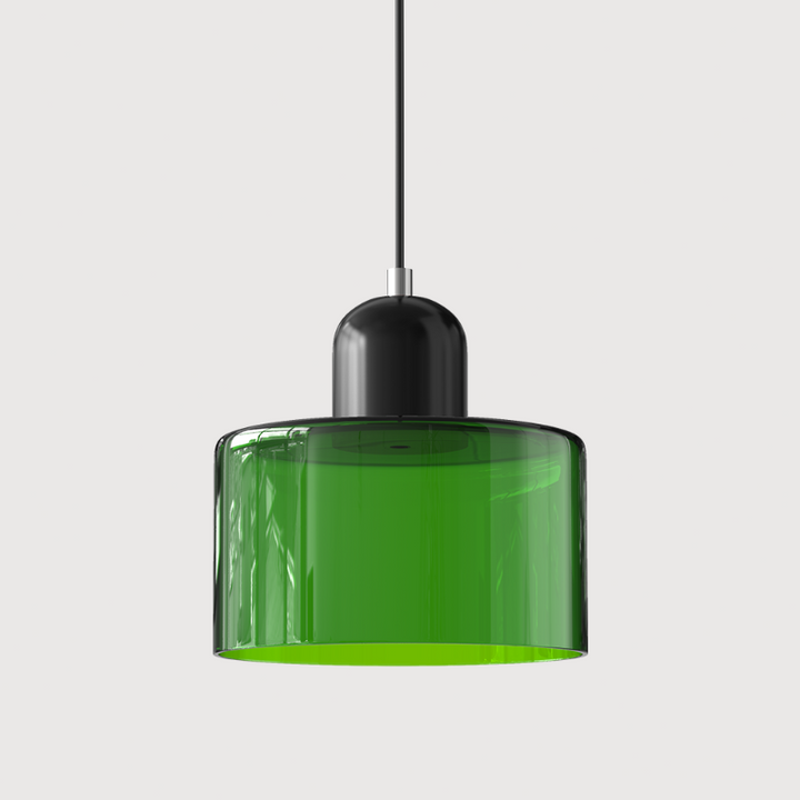 Bauhaus-style glass pendant light with adjustable cable