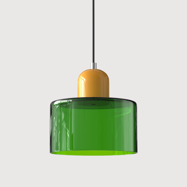 Bauhaus-style glass pendant light with adjustable cable