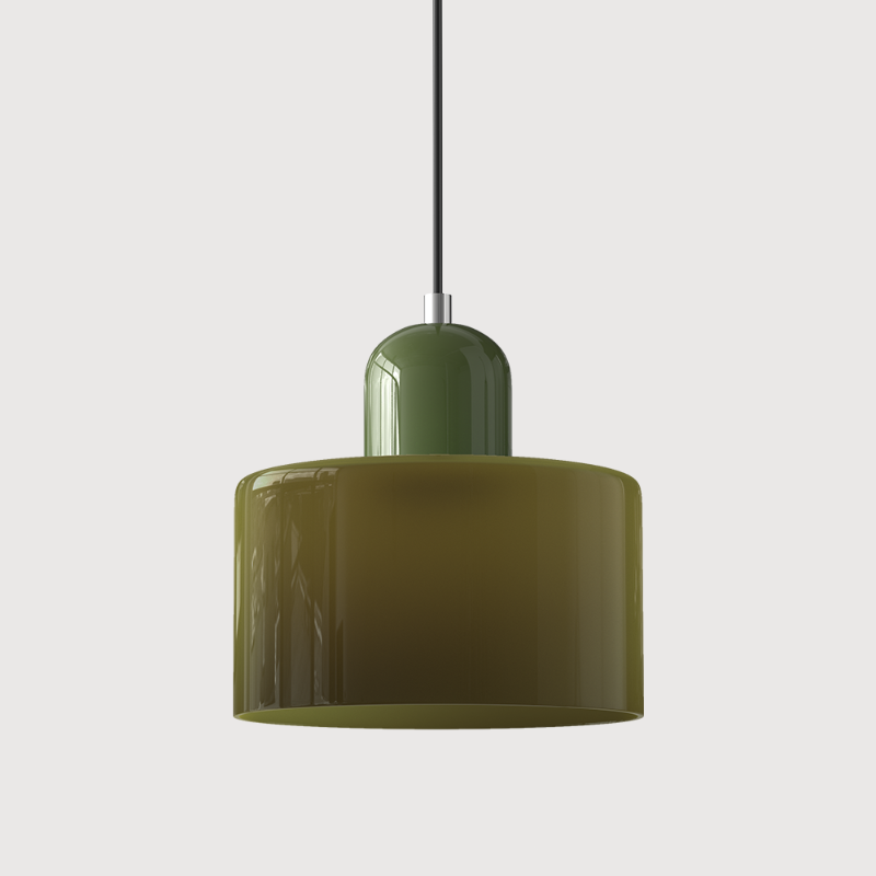 Bauhaus-style glass pendant light with adjustable cable