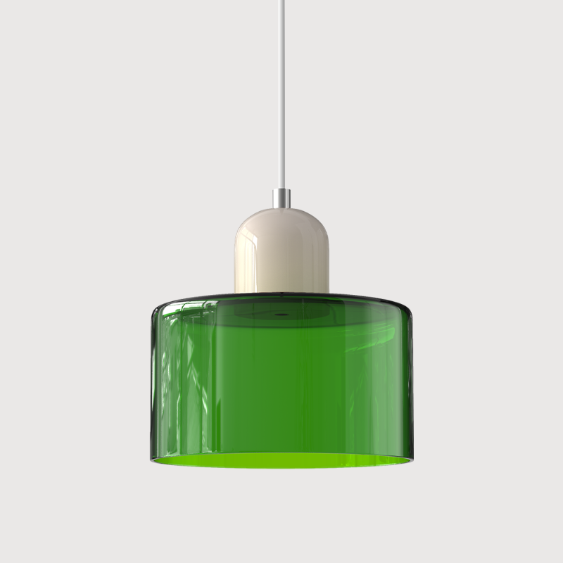 Bauhaus-style glass pendant light with adjustable cable