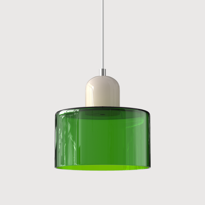Bauhaus-style glass pendant light with adjustable cable