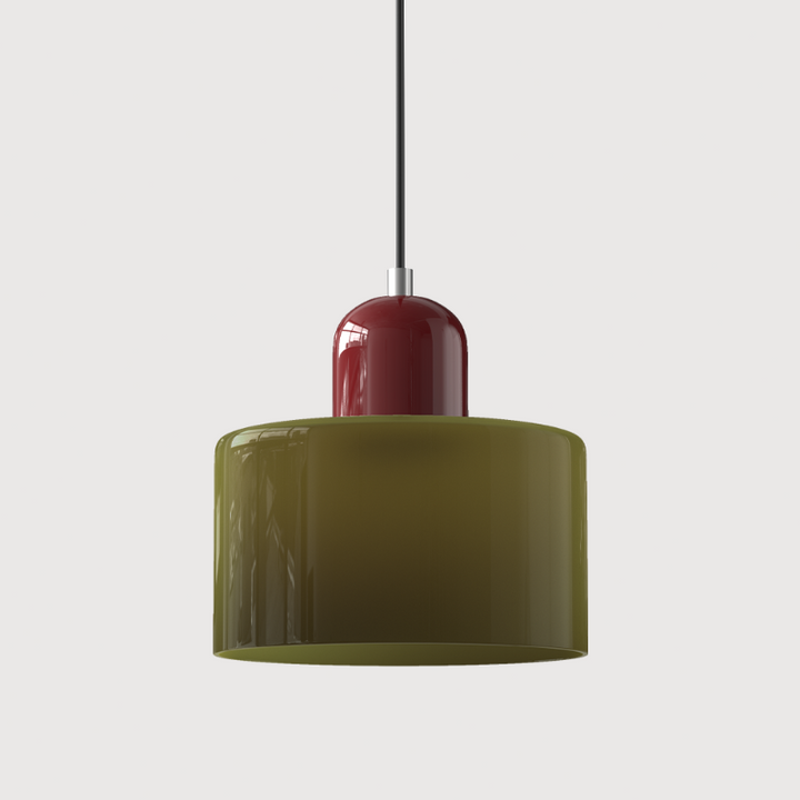 Bauhaus-style glass pendant light with adjustable cable