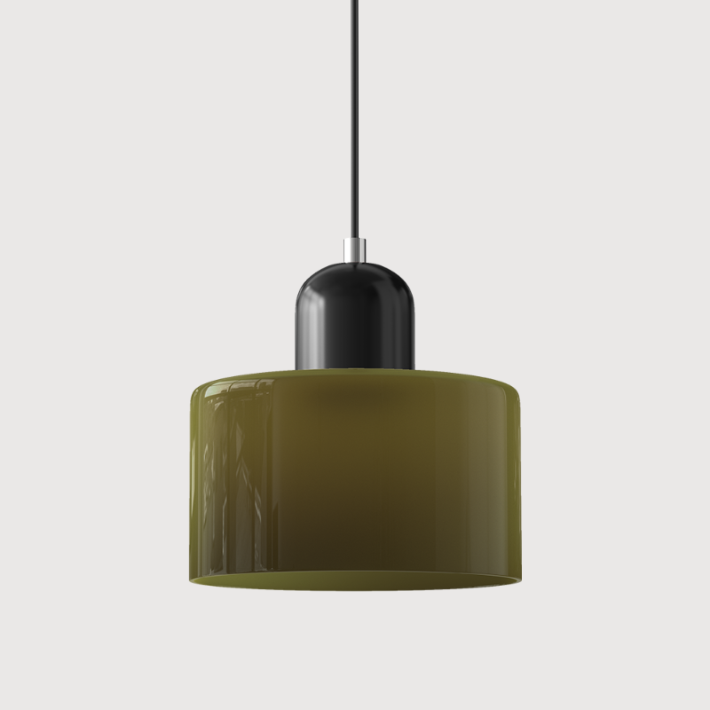 Bauhaus-style glass pendant light with adjustable cable