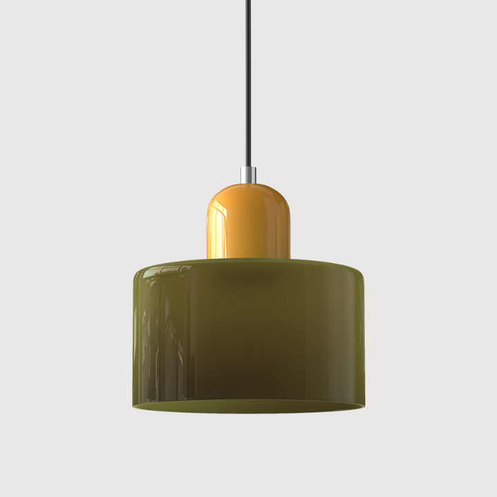 Bauhaus-style glass pendant light with adjustable cable