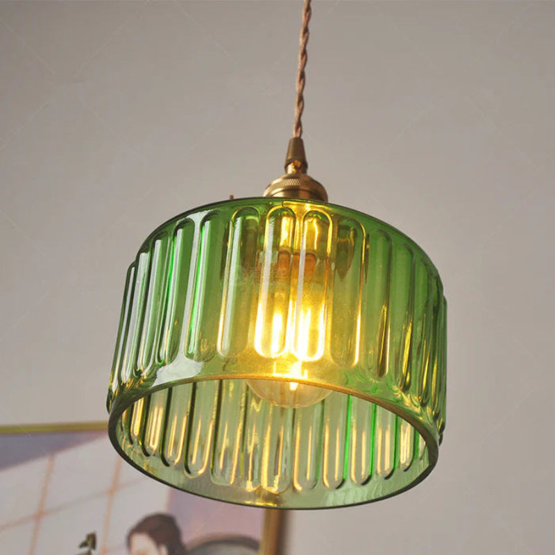 Vintage crystal glass pendant light with adjustable height