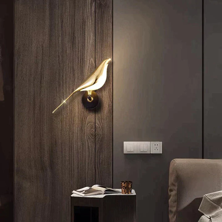 Modern LED bird wall light with nature-inspired design