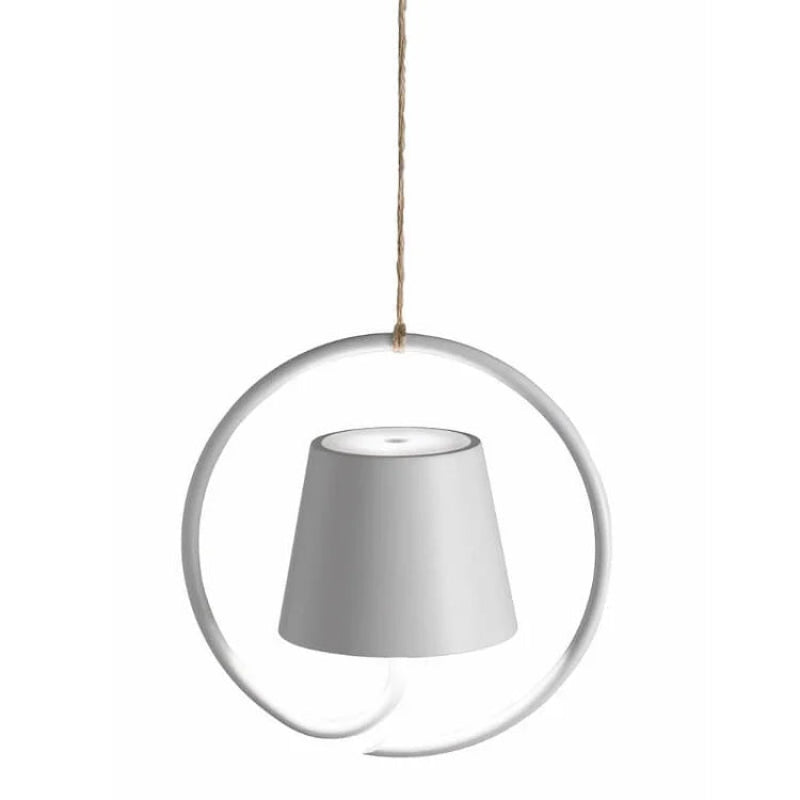 Rechargeable LED pendant light with touch dimming and warm glow
