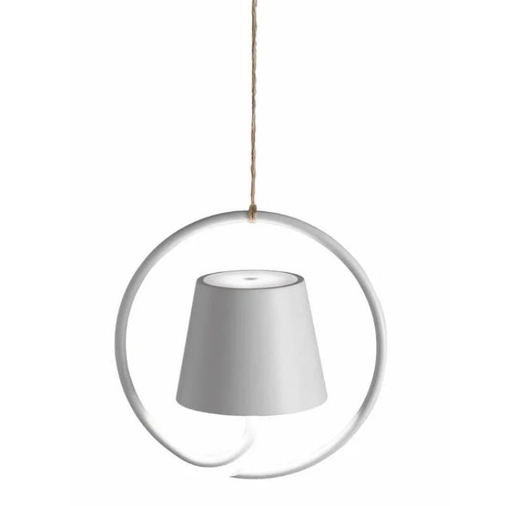 Rechargeable LED pendant light with touch dimming and warm glow