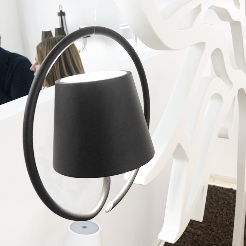 Rechargeable LED pendant light with touch dimming and warm glow