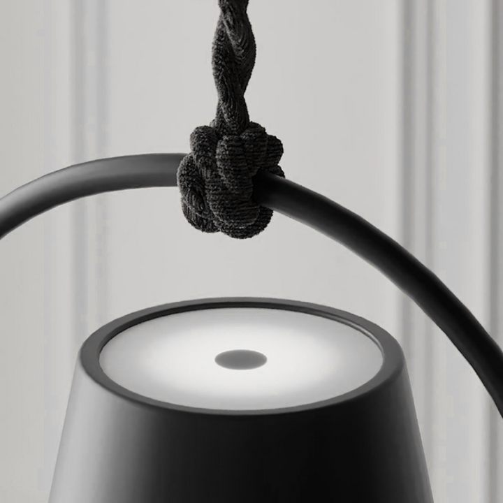 Rechargeable LED pendant light with touch dimming and warm glow