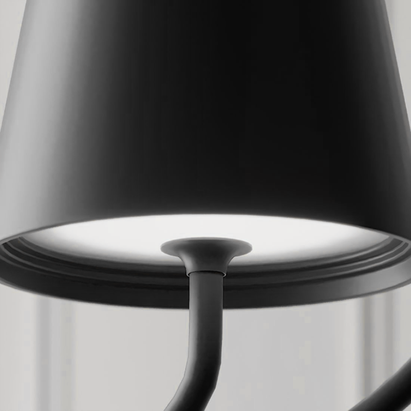 Rechargeable LED pendant light with touch dimming and warm glow