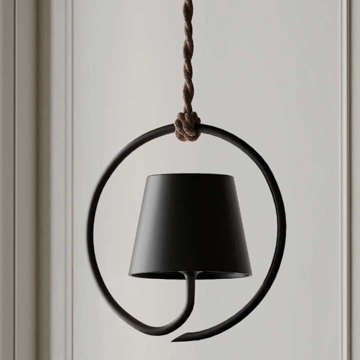 Rechargeable LED pendant light with touch dimming and warm glow