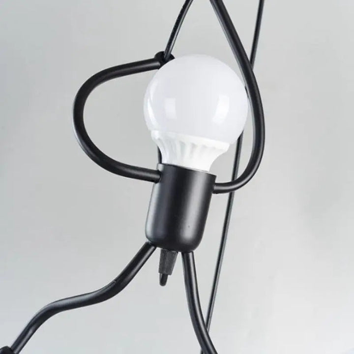 Retro doll-shaped pendant light with adjustable height