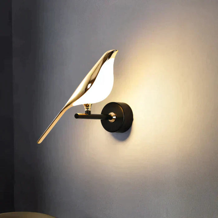 Modern LED bird wall light with nature-inspired design