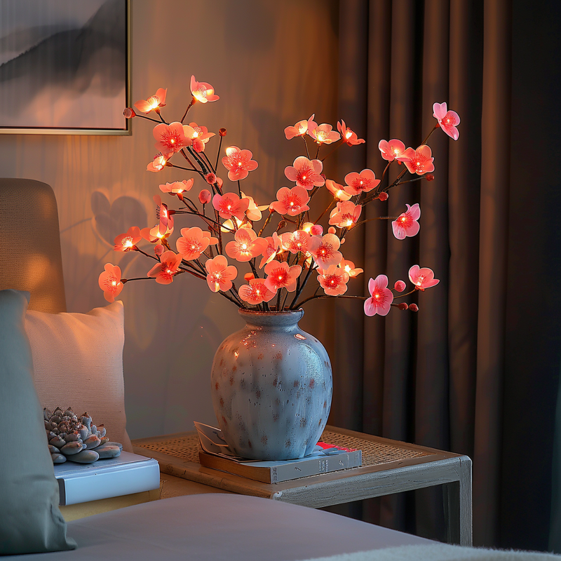Warm white LED olive branch fairy light for decorative vases