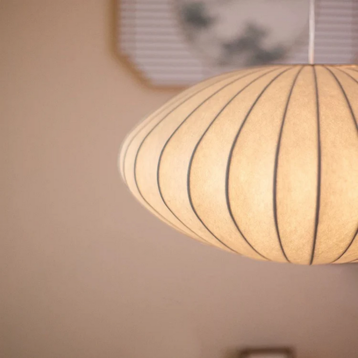 Silk Wabi-Sabi chandelier – Japandi-style pendant lamp for calm interiors