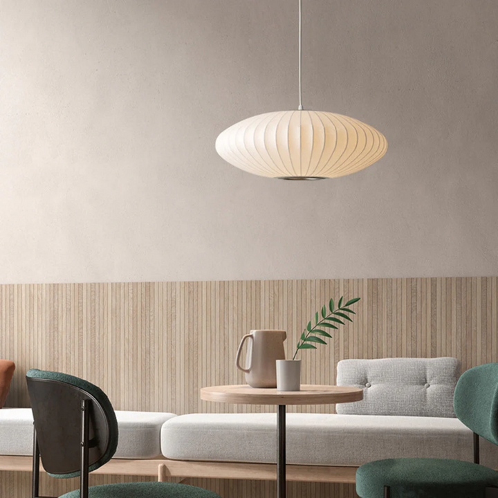 Silk Wabi-Sabi chandelier – Japandi-style pendant lamp for calm interiors