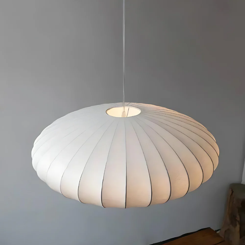 Silk Wabi-Sabi chandelier – Japandi-style pendant lamp for calm interiors