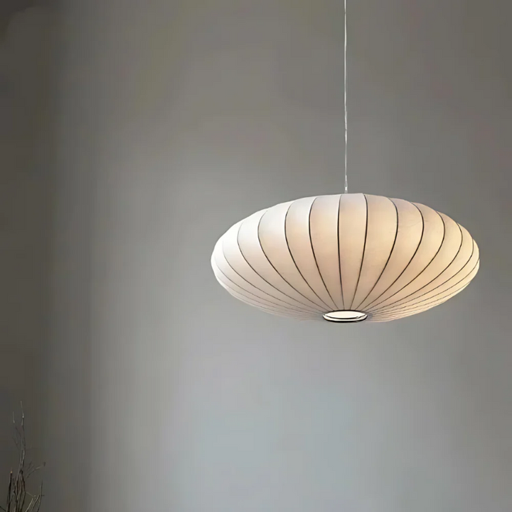 Silk Wabi-Sabi chandelier – Japandi-style pendant lamp for calm interiors