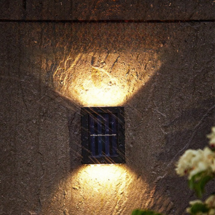 Solar-powered LED wall lights for garden and driveway