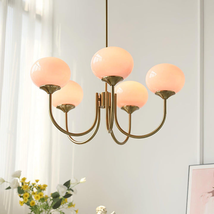 Modern glass ceiling light with gold finish