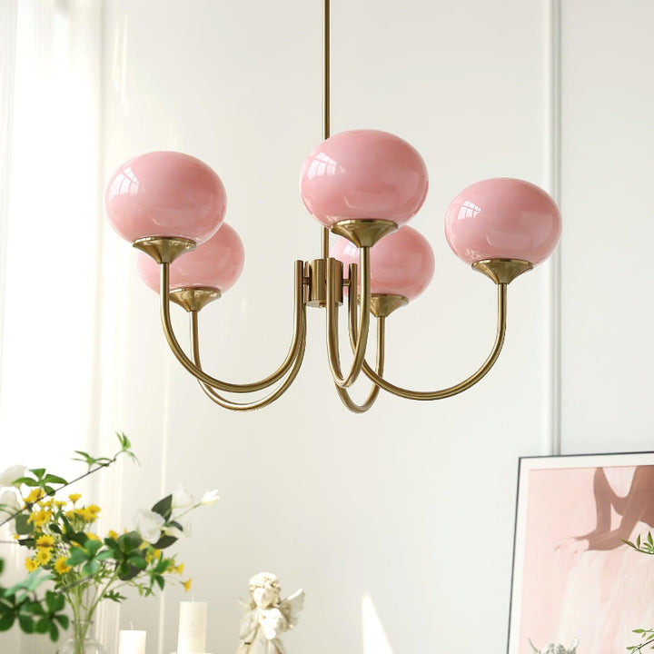 Modern glass ceiling light with gold finish