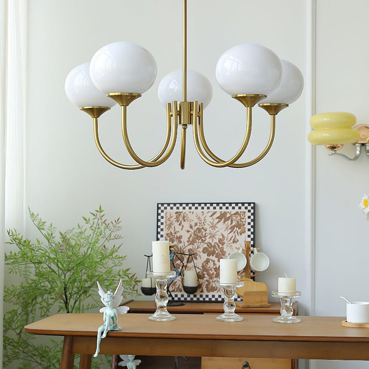 Modern glass ceiling light with gold finish