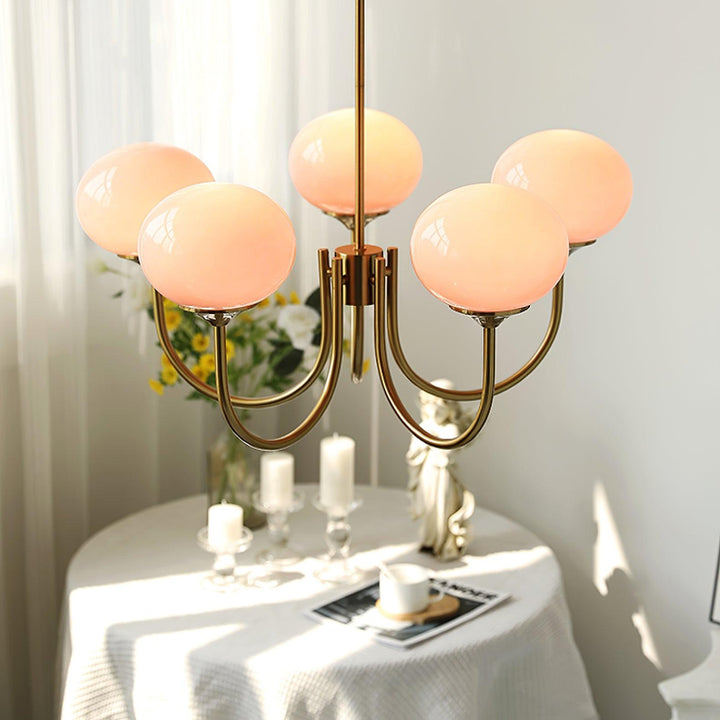 Modern glass ceiling light with gold finish