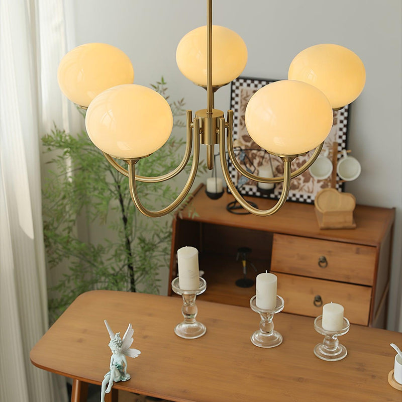 Modern glass ceiling light with gold finish