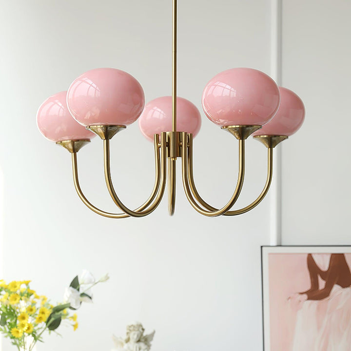 Modern glass ceiling light with gold finish