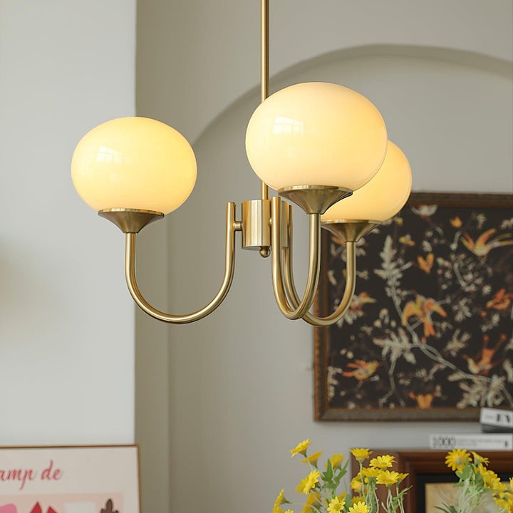 Modern glass ceiling light with gold finish