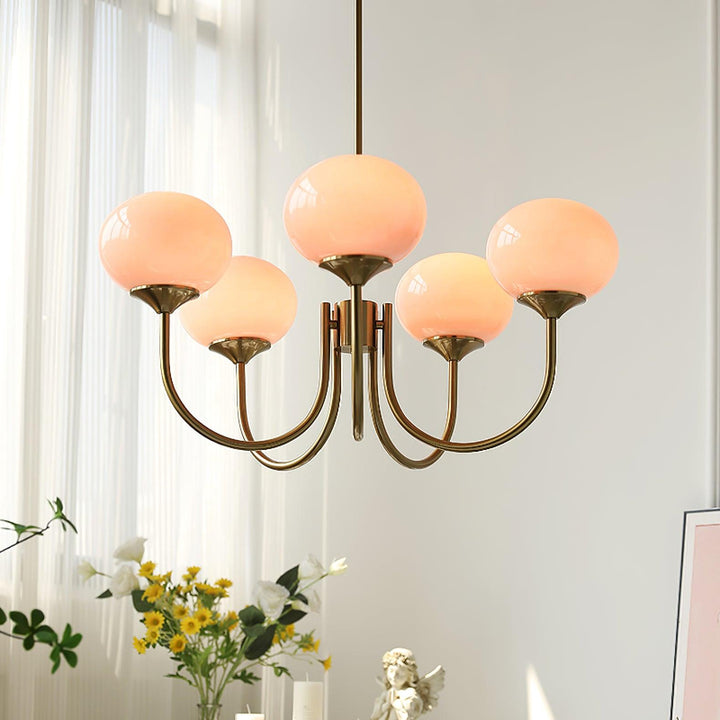 Modern glass ceiling light with gold finish
