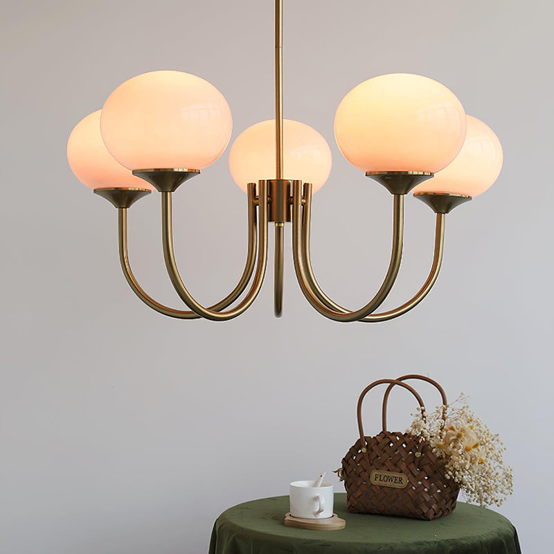 Modern glass ceiling light with gold finish