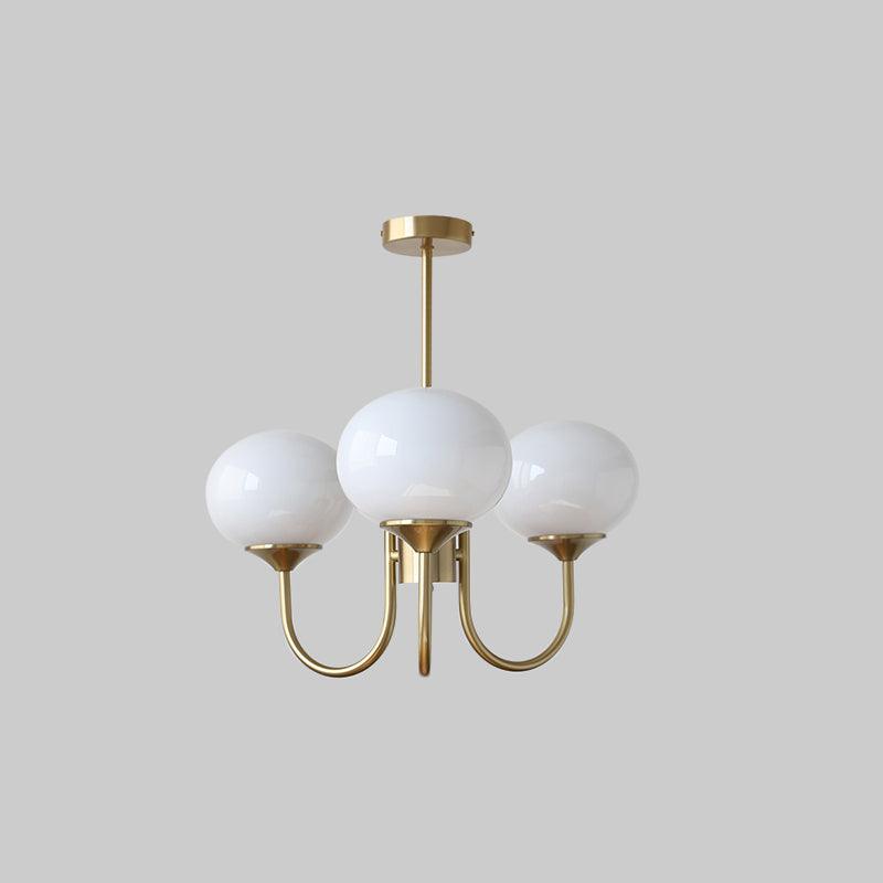 Modern glass ceiling light with gold finish
