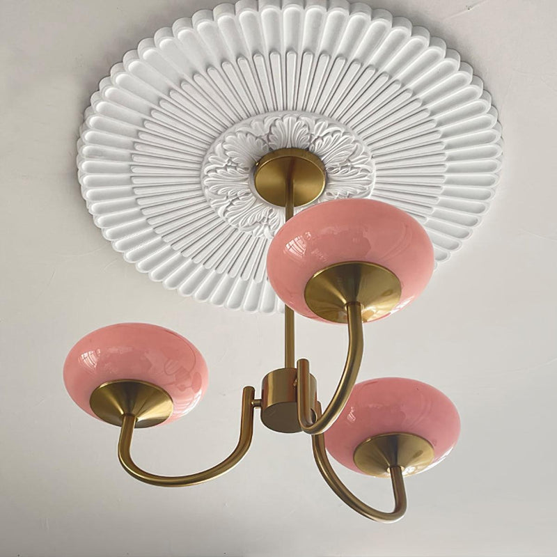 Modern glass ceiling light with gold finish