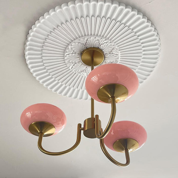 Modern glass ceiling light with gold finish