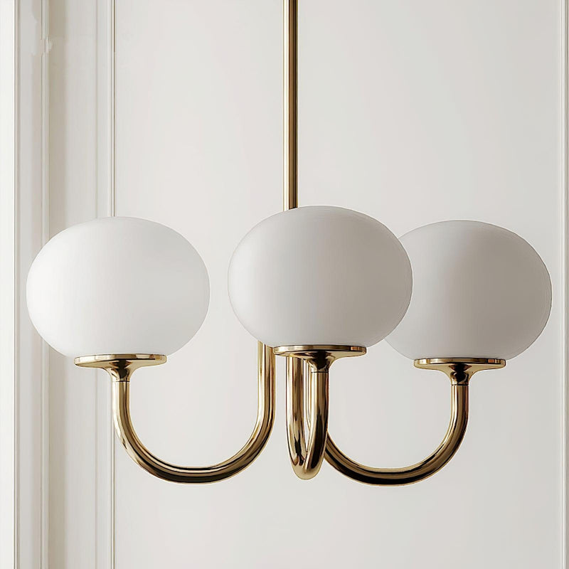 Modern glass ceiling light with gold finish