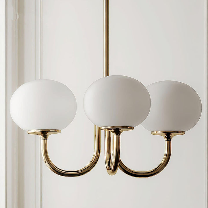 Modern glass ceiling light with gold finish