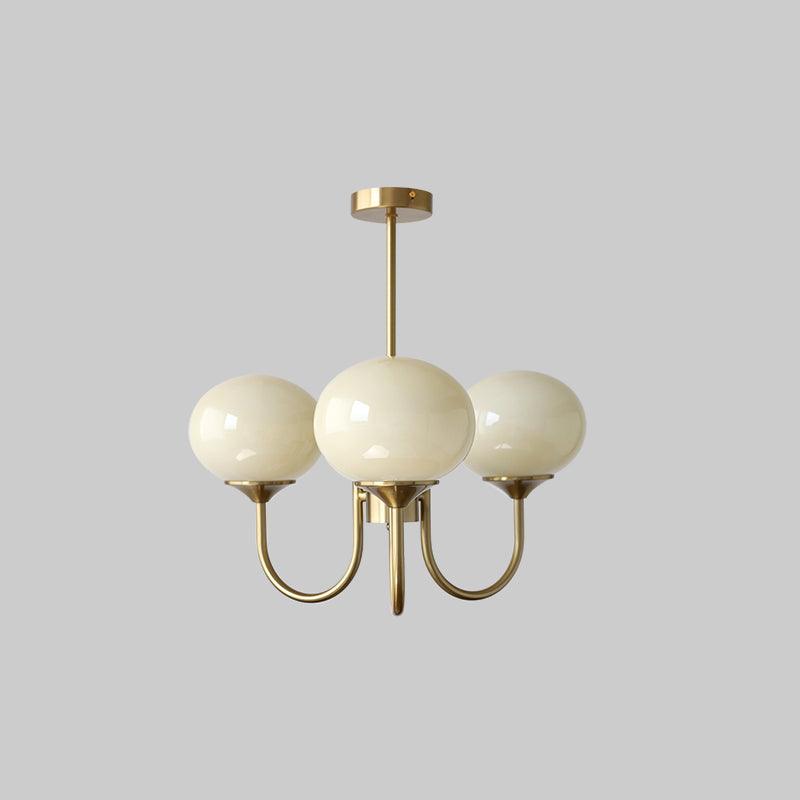 Modern glass ceiling light with gold finish