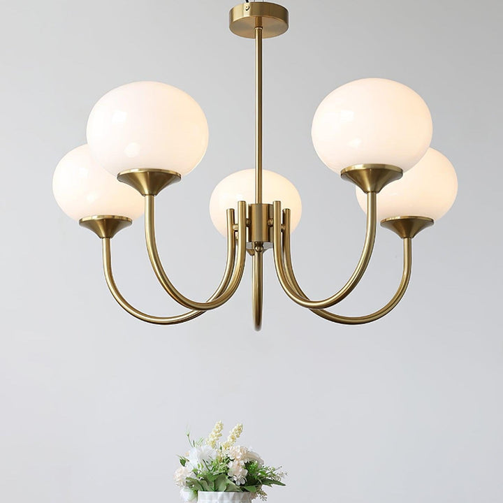 Modern glass ceiling light with gold finish