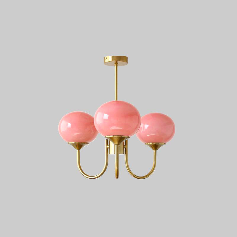 Modern glass ceiling light with gold finish