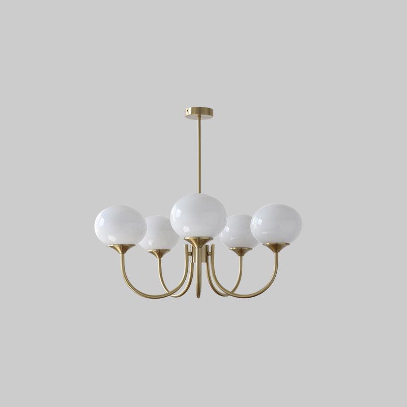 Modern glass ceiling light with gold finish