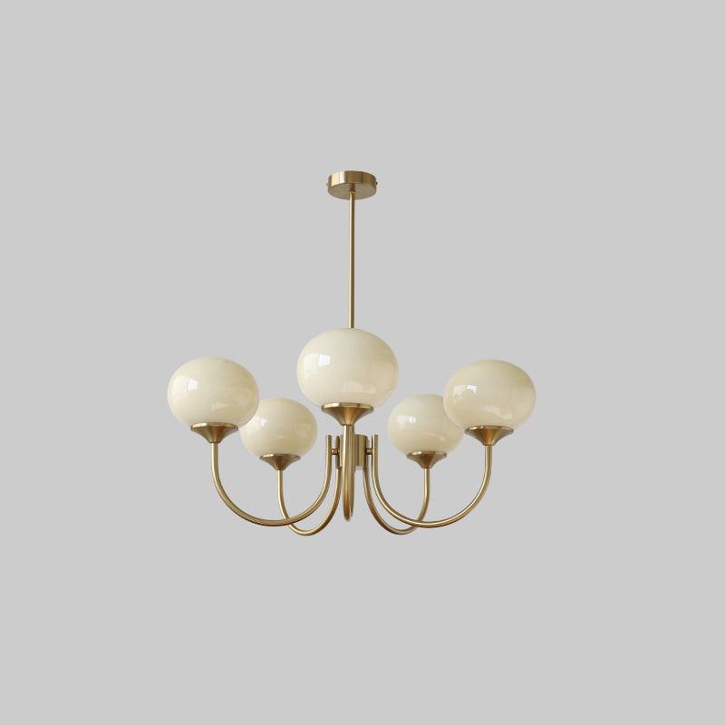 Modern glass ceiling light with gold finish