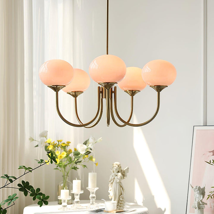 Modern glass ceiling light with gold finish