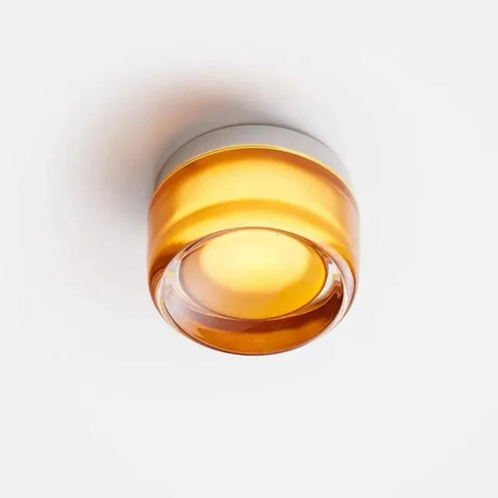 Modern circular LED wall light in black metal