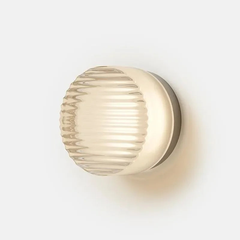 Modern circular LED wall light in black metal